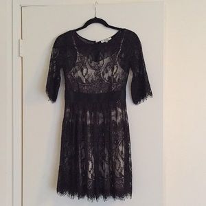BB Dakota Lace Overlay Cocktail Dress